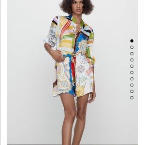 Zara print shirt dress